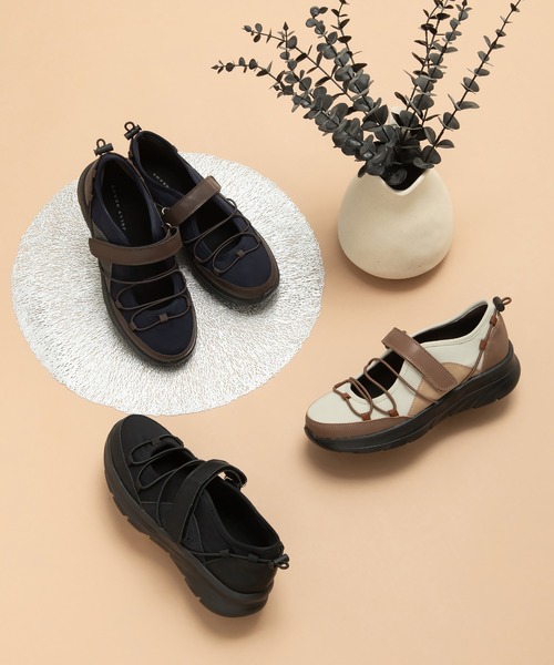 JELLY BEANS（ジェリービーンズ）の「ゴムクロスストラップスニーカー(215-55167)JELLY BEANS(ジェリービーンズ)（スニーカー・レディース・ベージュ/ブラック/ネイビー・L/M/S/LL）」の12枚目の写真