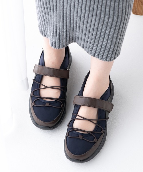 JELLY BEANS（ジェリービーンズ）の「ゴムクロスストラップスニーカー(215-55167)JELLY BEANS(ジェリービーンズ)（スニーカー・レディース・ベージュ/ブラック/ネイビー・L/M/S/LL）」の19枚目の写真