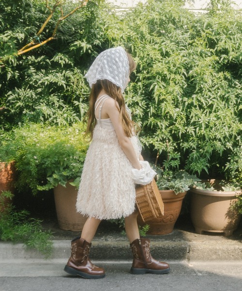 URBAN CHERRY(アーバンチェリー)の「エンジェルフェザーバルーンキャミワンピース(ワンピース・キッズ・アイボリー/ブラック/ブルー・110cm/120cm/130cm/140cm/150cm)」の6枚目の写真