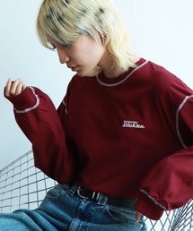 【GENUINE DICKIES/ジェニュインディッキーズ】配色ステッチ 刺繍ロゴ ロングスリーブTシャツ