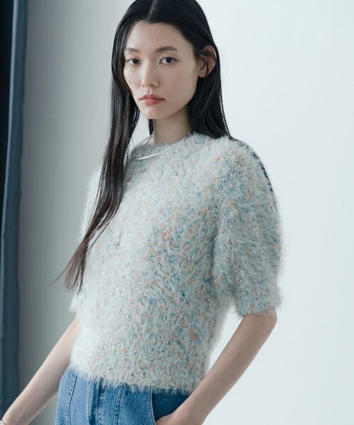 GALLEST（ギャレスト）の「カラーネップニット（ニット/セーター・レディース・ブラック系3/ホワイト系4・38）」の2枚目の写真