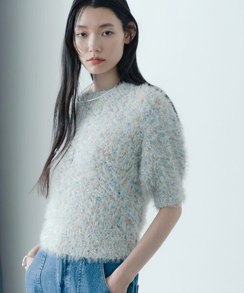 GALLEST（ギャレスト）の「カラーネップニット（ニット/セーター・レディース・ブラック系3/ホワイト系4・38）」の5枚目の写真