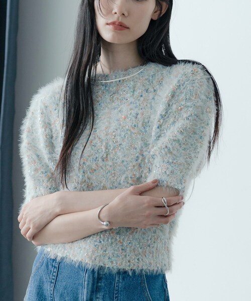 GALLEST（ギャレスト）の「カラーネップニット（ニット/セーター・レディース・ブラック系3/ホワイト系4・38）」の6枚目の写真