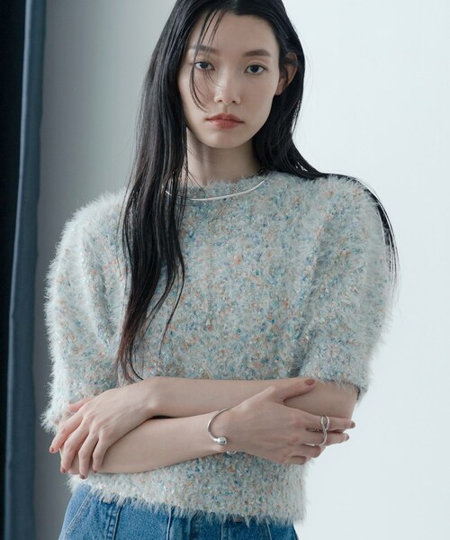 GALLEST（ギャレスト）の「カラーネップニット（ニット/セーター・レディース・ブラック系3/ホワイト系4・38）」の7枚目の写真