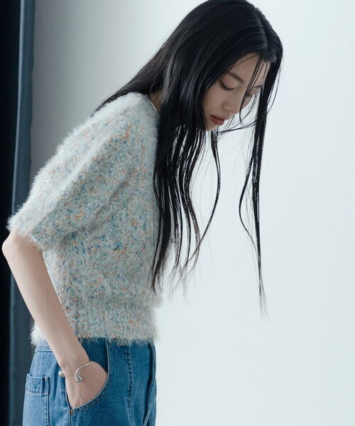 GALLEST（ギャレスト）の「カラーネップニット（ニット/セーター・レディース・ブラック系3/ホワイト系4・38）」の8枚目の写真