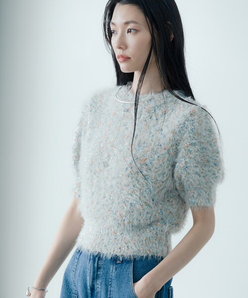 GALLEST（ギャレスト）の「カラーネップニット（ニット/セーター・レディース・ブラック系3/ホワイト系4・38）」の10枚目の写真