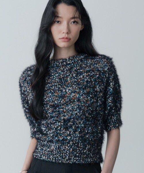 GALLEST（ギャレスト）の「カラーネップニット（ニット/セーター・レディース・ブラック系3/ホワイト系4・38）」の14枚目の写真