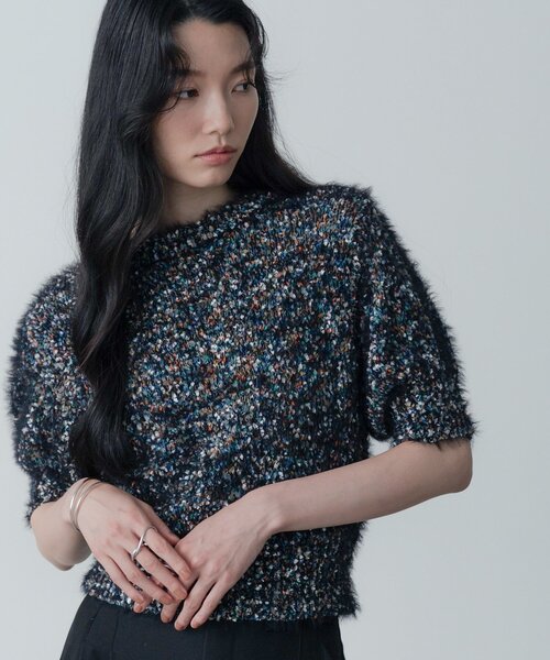 GALLEST（ギャレスト）の「カラーネップニット（ニット/セーター・レディース・ブラック系3/ホワイト系4・38）」の15枚目の写真