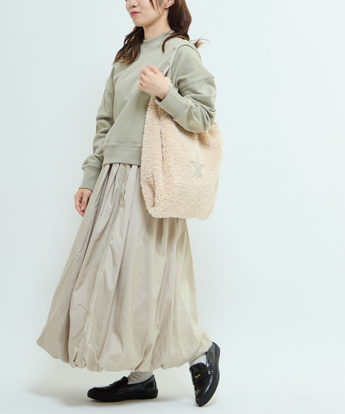 CONVERSE TOKYO（コンバーストウキョウ）の「BALLOON SILHOUETTE SKIRT（スカート・レディース・ベージュ/ブラック・FREE）」の3枚目の写真