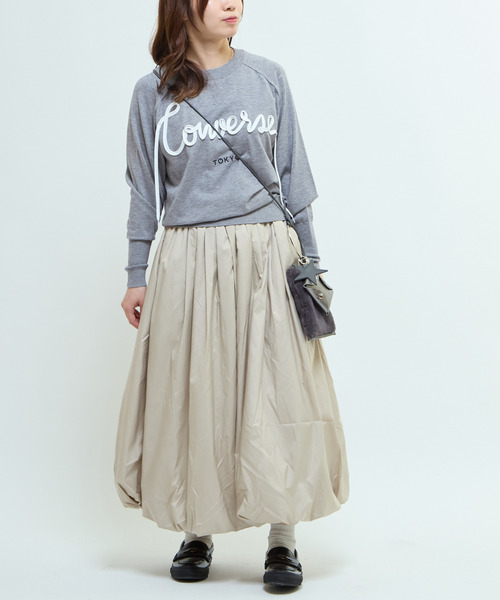 CONVERSE TOKYO（コンバーストウキョウ）の「BALLOON SILHOUETTE SKIRT（スカート・レディース・ベージュ/ブラック・FREE）」の9枚目の写真