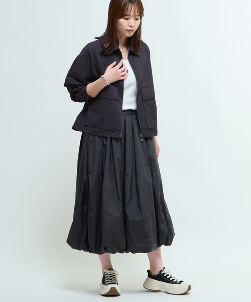 CONVERSE TOKYO（コンバーストウキョウ）の「BALLOON SILHOUETTE SKIRT（スカート・レディース・ベージュ/ブラック・FREE）」の19枚目の写真