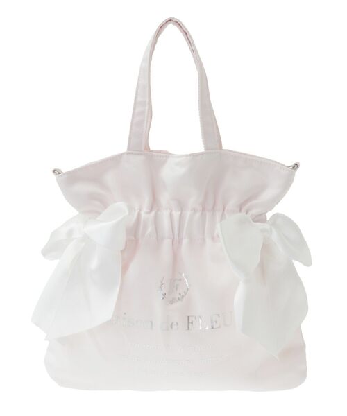 Maison de FLEUR（メゾンドフルール）の「ダブルリボン2Wayトートバッグ（トートバッグ・レディース・ライトブルー/ライトピンク/ブラック/ピンク・FREE）」の7枚目の写真