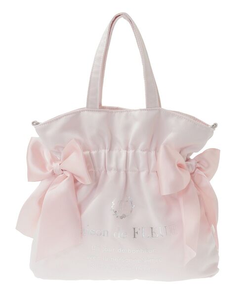 Maison de FLEUR（メゾンドフルール）の「ダブルリボン2Wayトートバッグ（トートバッグ・レディース・ライトブルー/ライトピンク/ブラック/ピンク・FREE）」の19枚目の写真