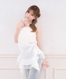 【新品未使用】Angelnumber555Purity ホワイトフリルキャミ アニュアンス anuans フクレジャガードキャミソール （WHITE