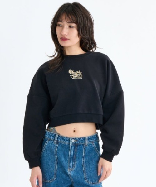 RVCA（ルーカ）の「RVCA/ルーカ スウェット トレーナー ショート丈 BF044-003（スウェット・レディース・グレー/ブラック・M/S）」の9枚目の写真