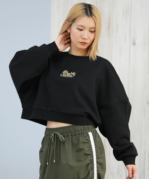 RVCA（ルーカ）の「RVCA/ルーカ スウェット トレーナー ショート丈 BF044-003（スウェット・レディース・グレー/ブラック・M/S）」の4枚目の写真