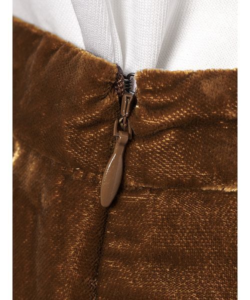 Mila Owen（ミラオーウェン）の「エスカルゴデザインベロアナロースカート（スカート・レディース・キャメル/ブラック・1/0）」の9枚目の写真