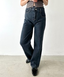 LOVALOT（ラバロット）の「フェイクレイヤードハイウエストデニムパンツ（デニムパンツ）」