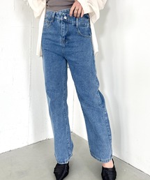 LOVALOT（ラバロット）の「フェイクレイヤードハイウエストデニムパンツ（デニムパンツ）」