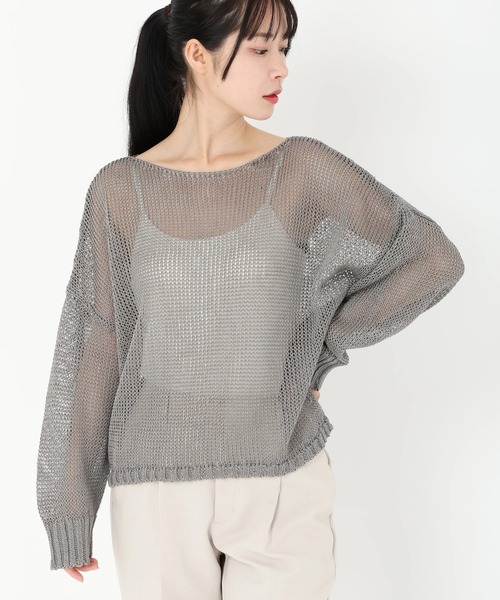 STRAWBERRY-FIELDS（ストロベリーフィールズ）の「ストローヤーン_ストローヤーンプルオーバー（ニット/セーター・レディース・キナリ/ブラック/MD.Gray・2）」の3枚目の写真