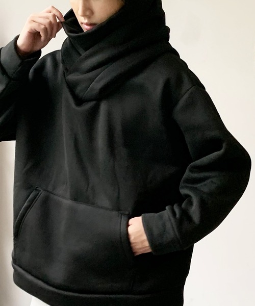 ARCADE（アーケード）の「春冬服 変形ボリュームハイネック 裏起毛 オーバーサイズ プルオーバー パーカー -ARCADE Limited Line-（パーカー・メンズ・チャコールグレー/ブラック/グレー・XL/L/M）」の2枚目の写真