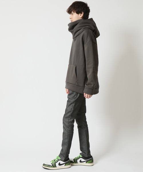 ARCADE（アーケード）の「春冬服 変形ボリュームハイネック 裏起毛 オーバーサイズ プルオーバー パーカー -ARCADE Limited Line-（パーカー・メンズ・チャコールグレー/ブラック/グレー・XL/L/M）」の19枚目の写真