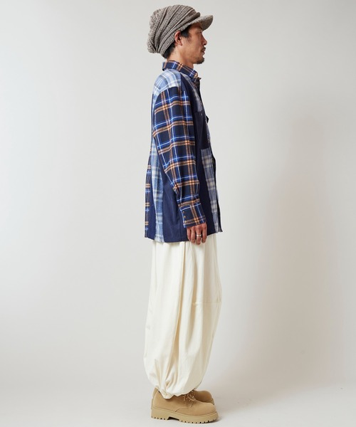 チャイハネ（チャイハネ）の「【チャイハネ】チェックパッチワークMEN'Sシャツ（シャツ/ブラウス・メンズ・ブルー/グリーン/レッド・FREE）」の15枚目の写真