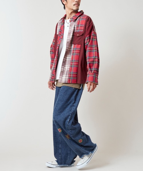 チャイハネ（チャイハネ）の「【チャイハネ】チェックパッチワークMEN'Sシャツ（シャツ/ブラウス・メンズ・ブルー/グリーン/レッド・FREE）」の18枚目の写真