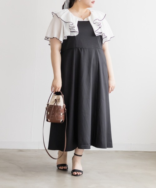 CLETTE(クレット)の「CLETTEオリジナルフリルドッキングワンピース(ワンピース・レディース・ベージュ/グレー/ブラック・4L/3L/LL)」の16枚目の写真