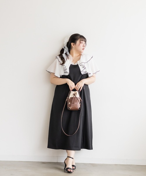 CLETTE(クレット)の「CLETTEオリジナルフリルドッキングワンピース(ワンピース・レディース・ベージュ/グレー/ブラック・4L/3L/LL)」の18枚目の写真
