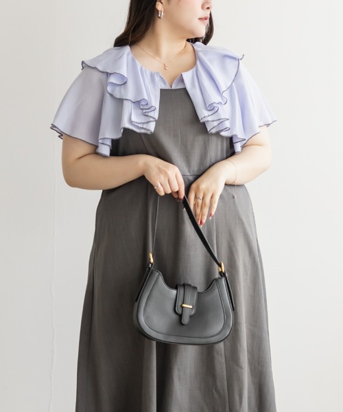 CLETTE(クレット)の「CLETTEオリジナルフリルドッキングワンピース(ワンピース・レディース・ベージュ/グレー/ブラック・4L/3L/LL)」の22枚目の写真