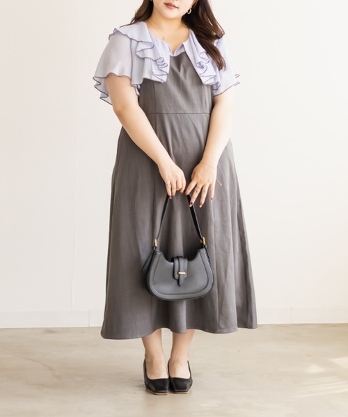 CLETTE(クレット)の「CLETTEオリジナルフリルドッキングワンピース(ワンピース・レディース・ベージュ/グレー/ブラック・4L/3L/LL)」の21枚目の写真