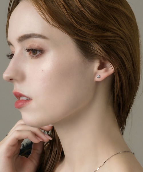 muku（ムク）の「PIERCE / MINI ZIRCONIA（ピアス（両耳用）・レディース・シルバー/オレンジ・FREE）」の3枚目の写真
