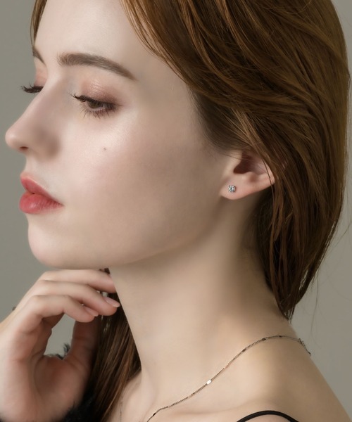 muku（ムク）の「PIERCE / MINI ZIRCONIA（ピアス（両耳用）・レディース・シルバー/オレンジ・FREE）」の5枚目の写真