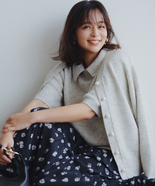 スパンコールヤーン 5分袖ニット（ニット/セーター）｜組曲