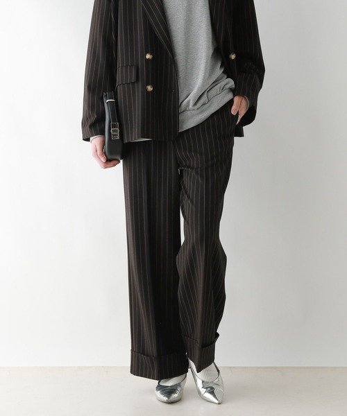 RAGEBLUE（レイジブルー）の「グランパロールアップデザインスラックス/セットアップ対応（スラックス・レディース・ブラウン系/ブラック系/ダークブラウン・FREE）」の6枚目の写真