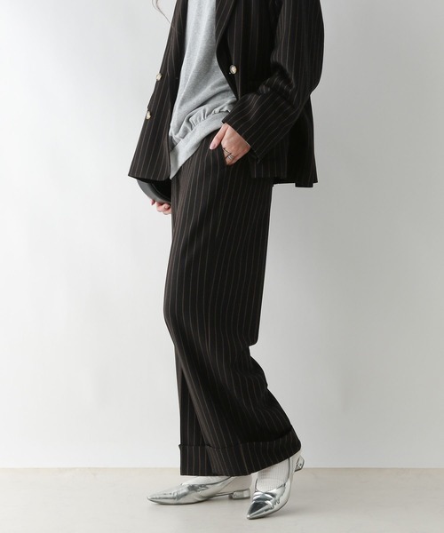 RAGEBLUE（レイジブルー）の「グランパロールアップデザインスラックス/セットアップ対応（スラックス・レディース・ブラウン系/ブラック系/ダークブラウン・FREE）」の7枚目の写真