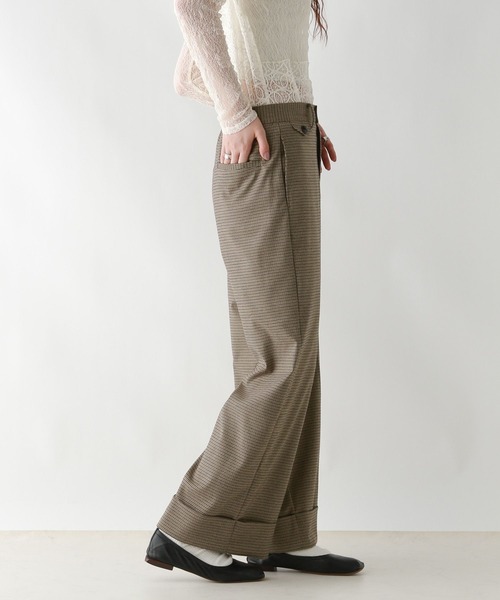 RAGEBLUE（レイジブルー）の「グランパロールアップデザインスラックス/セットアップ対応（スラックス・レディース・ブラウン系/ブラック系/ダークブラウン・FREE）」の11枚目の写真