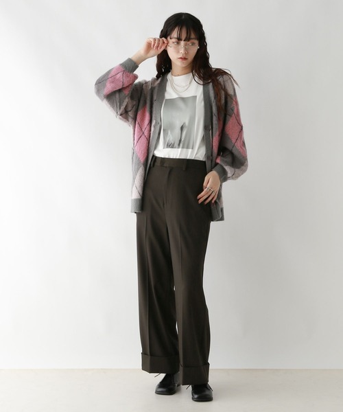 RAGEBLUE（レイジブルー）の「グランパロールアップデザインスラックス/セットアップ対応（スラックス・レディース・ブラウン系/ブラック系/ダークブラウン・FREE）」の12枚目の写真