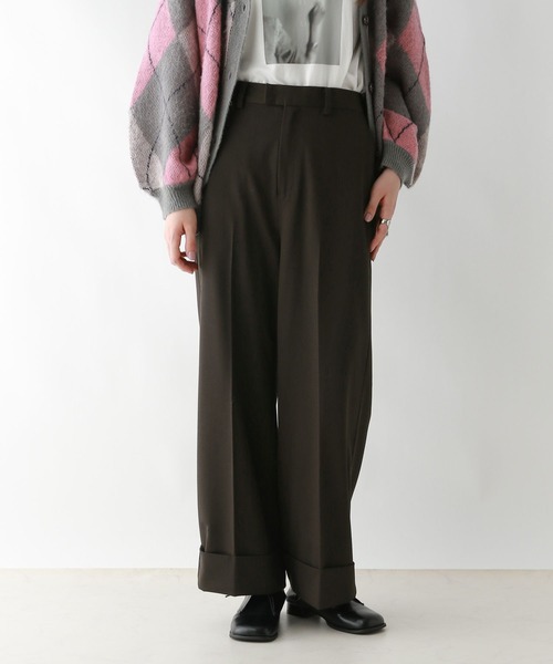 RAGEBLUE（レイジブルー）の「グランパロールアップデザインスラックス/セットアップ対応（スラックス・レディース・ブラウン系/ブラック系/ダークブラウン・FREE）」の14枚目の写真