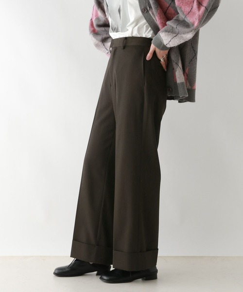 RAGEBLUE（レイジブルー）の「グランパロールアップデザインスラックス/セットアップ対応（スラックス・レディース・ブラウン系/ブラック系/ダークブラウン・FREE）」の15枚目の写真