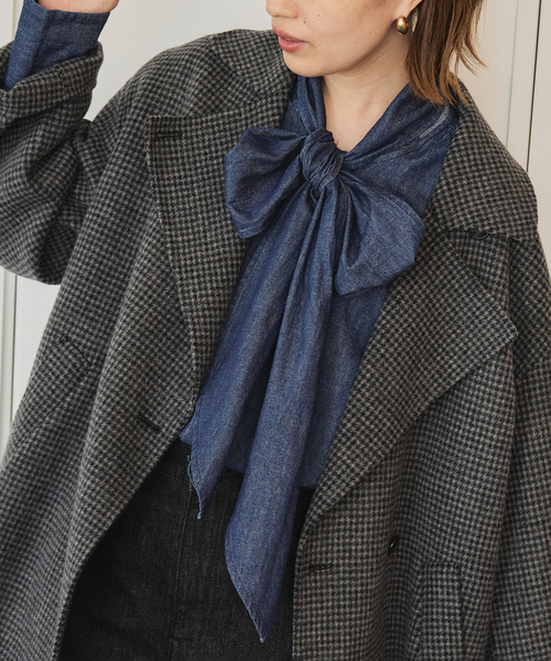 SLOBE IENA（スローブイエナ）の「フェザーデニムビッグボウタイシャツ
