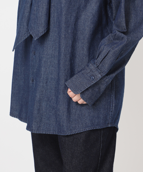 フェザーデニムビッグボウタイシャツ（シャツ/ブラウス）｜SLOBE IENA