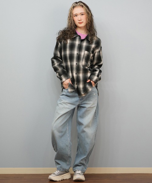 ROXY（ロキシー）の「ROXY/ロキシー LOOK UP シャツ RSH254045（シャツ/ブラウス・レディース・ブルー/ブラック・M）」の5枚目の写真