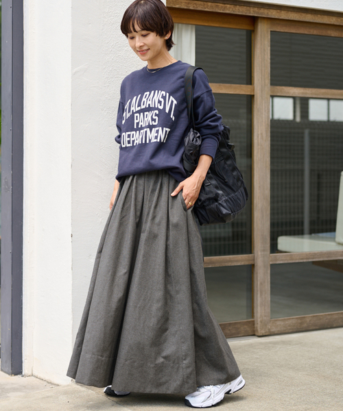 セール】ウォッシャブルブラッシュイージーフレアスカート（スカート