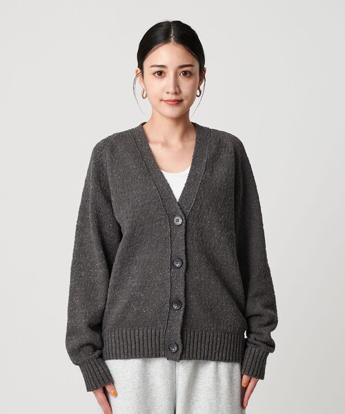 BEAUTY&YOUTH クロップド ホック カーディガン ウォッシャブル