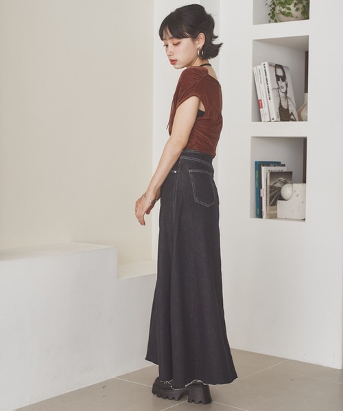 LAULEN（ローレン）の「denim flare long skirt /デニムフレアロングスカート（デニムスカート・レディース・ネイビー・M/S）」の10枚目の写真