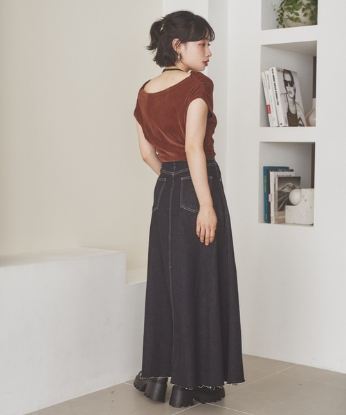 LAULEN（ローレン）の「denim flare long skirt /デニムフレアロングスカート（デニムスカート・レディース・ネイビー・M/S）」の11枚目の写真