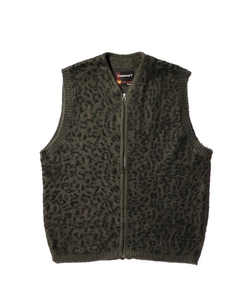 TOWNCRAFT（タウンクラフト）の「TOWNCRAFT / タウンクラフト SHAGGY PATTERN ZIP VEST シャギーニット ジップアップベスト（ベスト・メンズ・ブラック/その他1/レオパード・MEDIUM/X-SMALL/LARGE）」の3枚目の写真