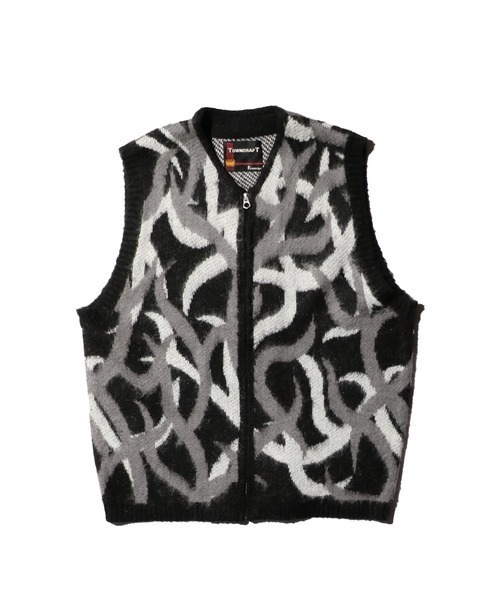 TOWNCRAFT（タウンクラフト）の「TOWNCRAFT / タウンクラフト SHAGGY PATTERN ZIP VEST シャギーニット ジップアップベスト（ベスト・メンズ・ブラック/その他1/レオパード・MEDIUM/X-SMALL/LARGE）」の15枚目の写真